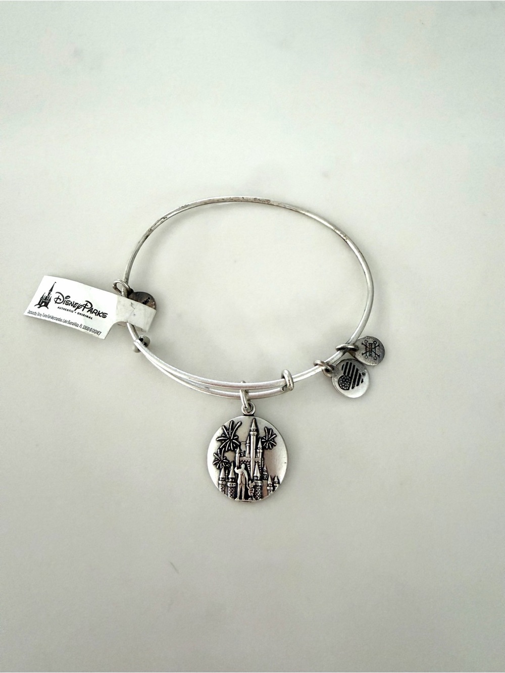 DISNEY PARKS•Alex& Ani Disney World Cinderella Castle silver bracelet NWT